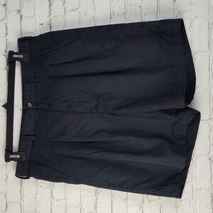 Mens HAGGAR Pleated Shorts Navy Blue Size 34